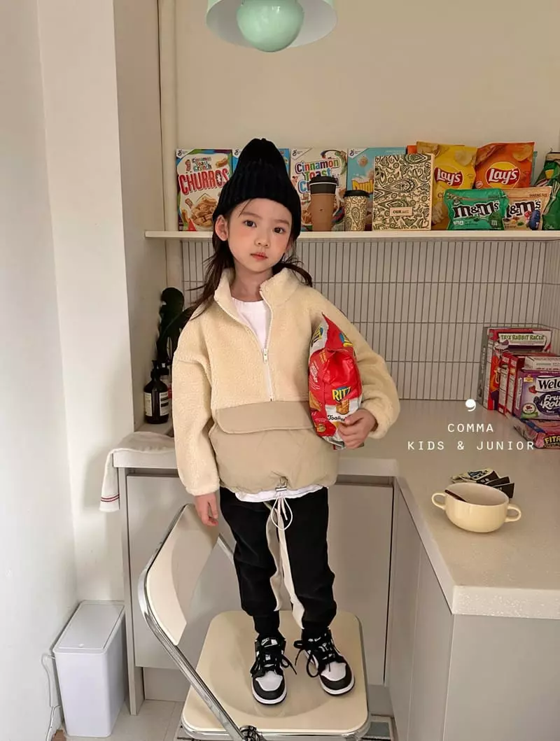 Comma - Korean Children Fashion - #childofig - Fleece String Sweatshirt - 2