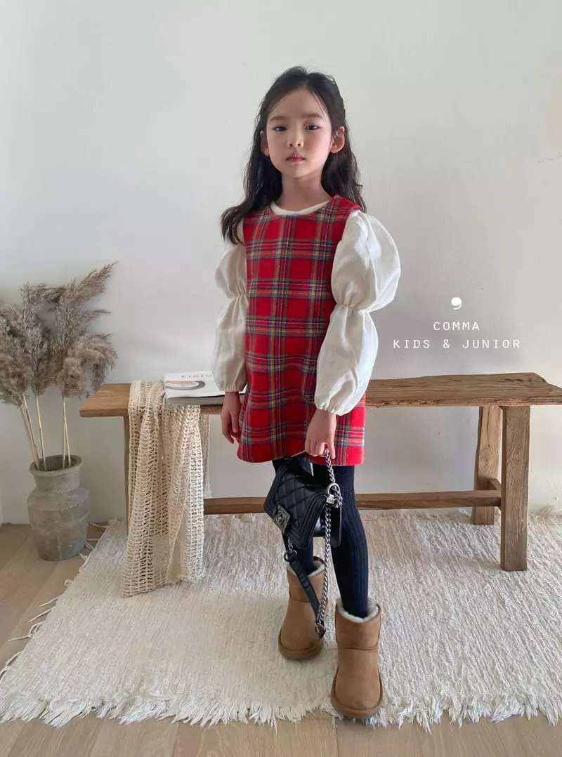 Comma - Korean Children Fashion - #childrensboutique - Check A One-piece