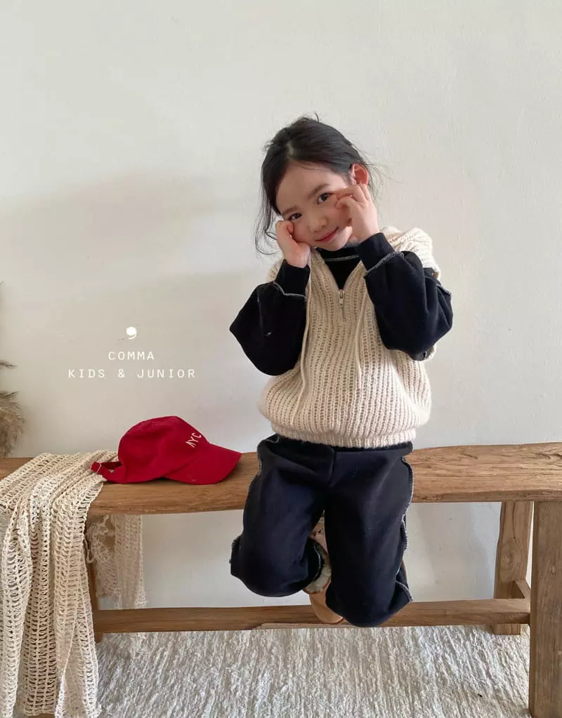 Comma - Korean Children Fashion - #childrensboutique - Hoody Vest Beiege - 10