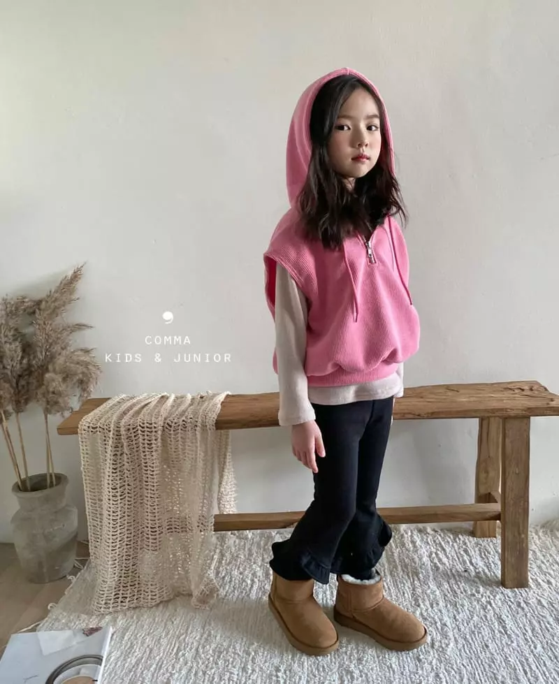 Comma - Korean Children Fashion - #childrensboutique - Hoody Vest Pink - 9