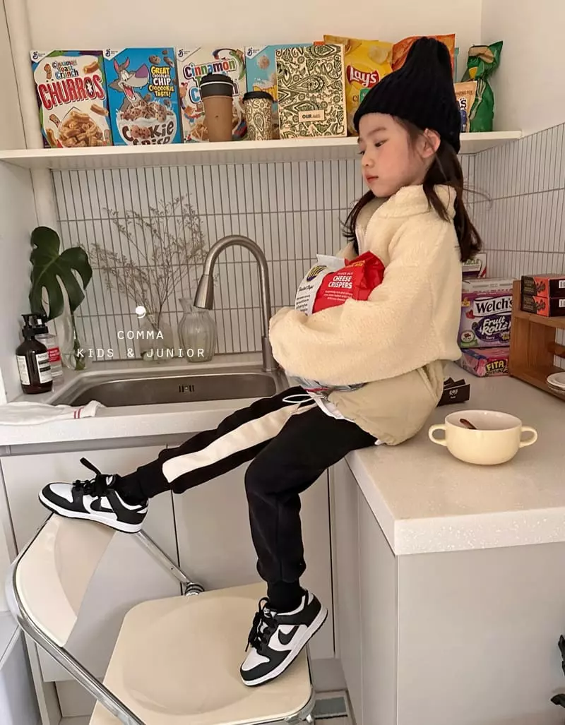 Comma - Korean Children Fashion - #childrensboutique - Fleece String Sweatshirt - 3