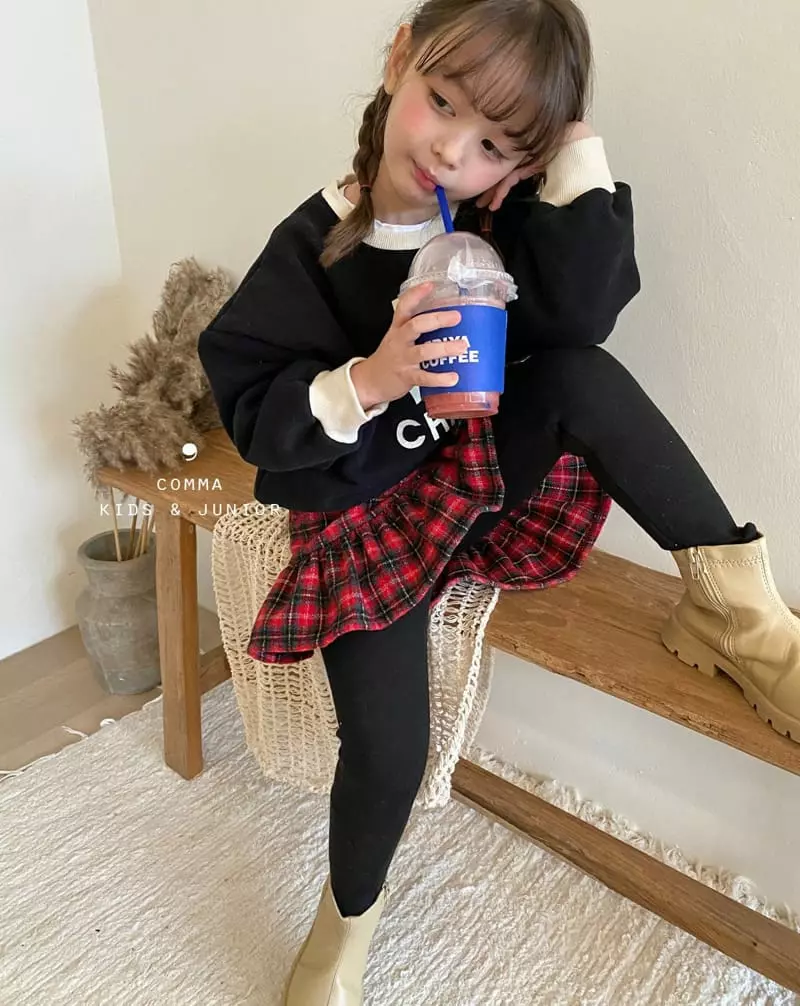Comma - Korean Children Fashion - #designkidswear - Check Skrit Leggings - 5