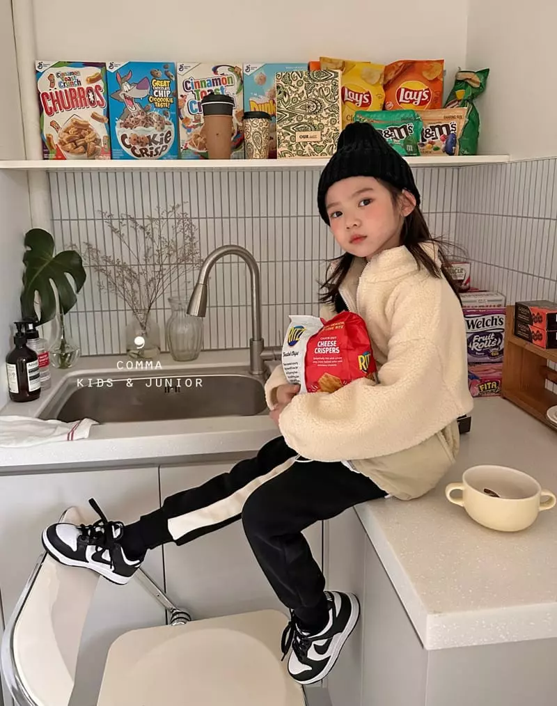 Comma - Korean Children Fashion - #childrensboutique - Fleece String Sweatshirt - 4