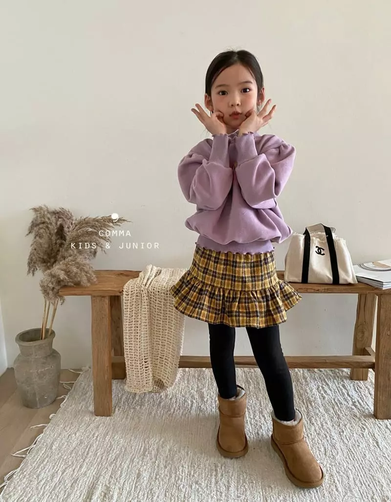 Comma - Korean Children Fashion - #discoveringself - Check Skrit Leggings - 6