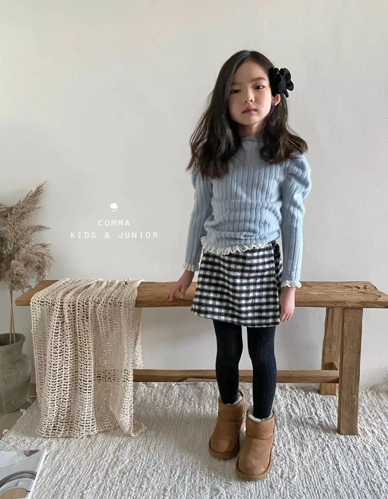 Comma - Korean Children Fashion - #discoveringself - Check Wrap Shorts - 5
