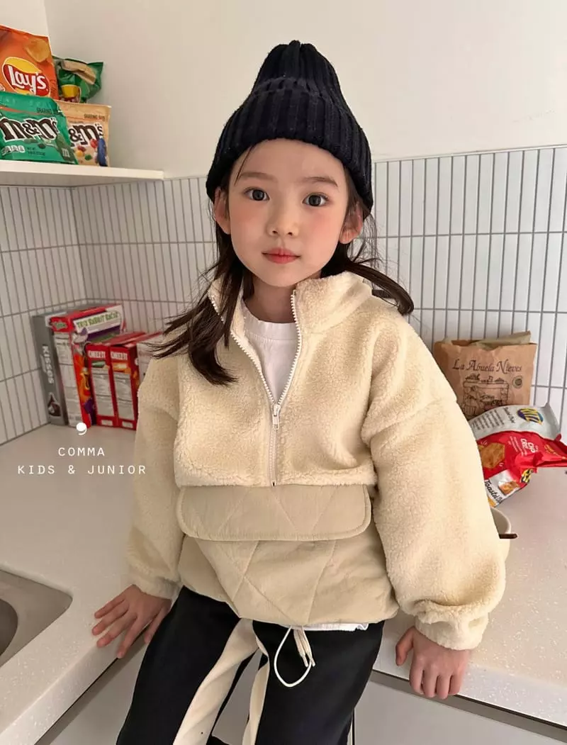 Comma - Korean Children Fashion - #discoveringself - Fleece String Sweatshirt - 5