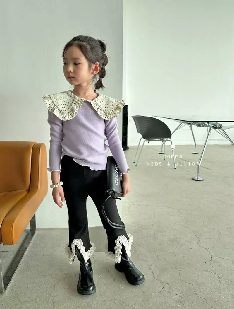 Comma - Korean Children Fashion - #fashionkids - Collar Puff Tee - 8