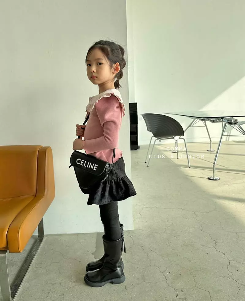 Comma - Korean Children Fashion - #kidsshorts - Rib Skirt Leggings - 9