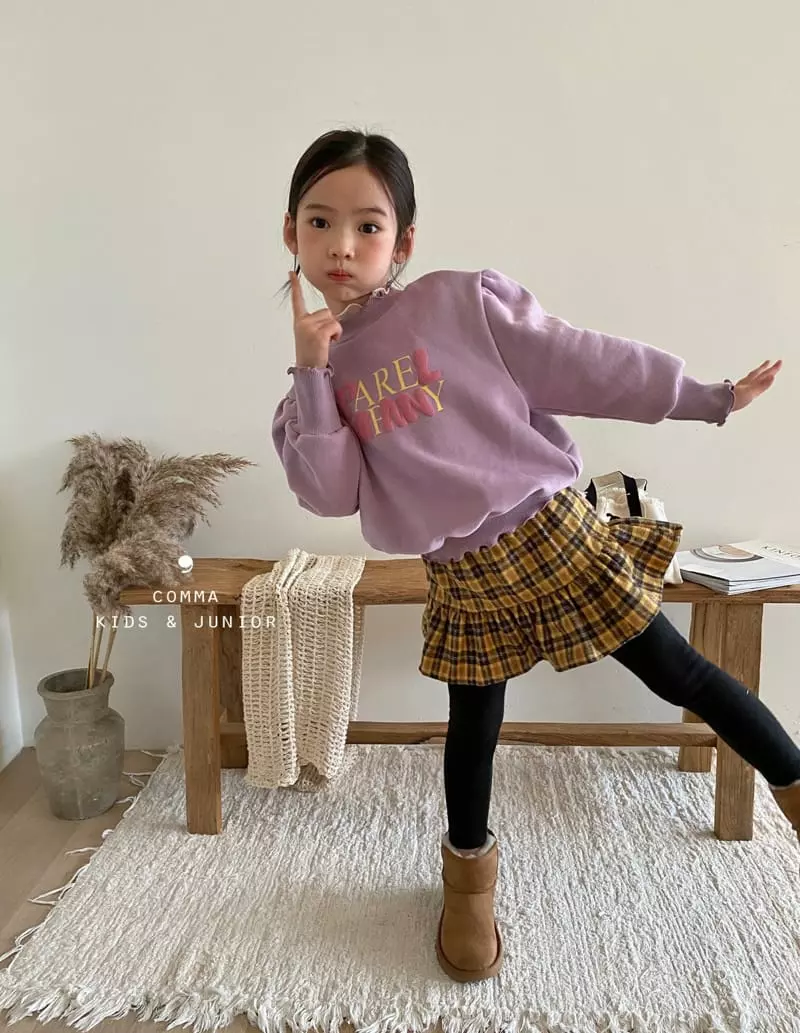 Comma - Korean Children Fashion - #kidsshorts - Check Skrit Leggings - 8