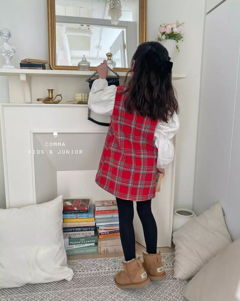 Comma - Korean Children Fashion - #kidsshorts - Check A One-piece - 5