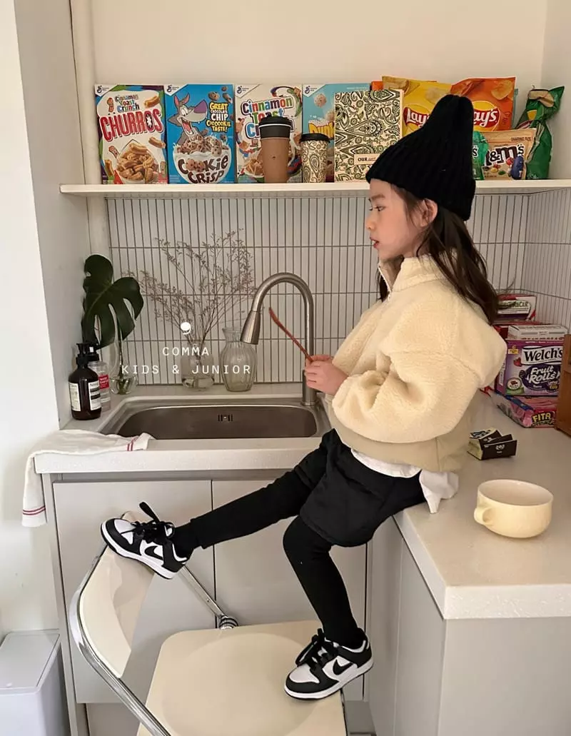Comma - Korean Children Fashion - #kidsshorts - Fleece String Sweatshirt - 7