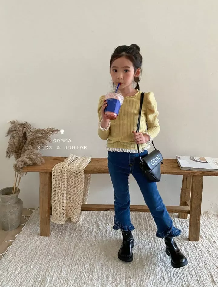 Comma - Korean Children Fashion - #kidzfashiontrend - Dneim Shirring Jeans - 12