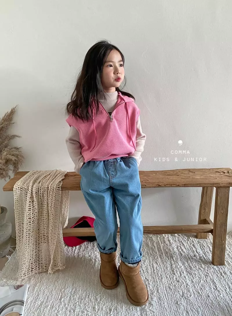 Comma - Korean Children Fashion - #kidzfashiontrend - Hoody Vest Pink