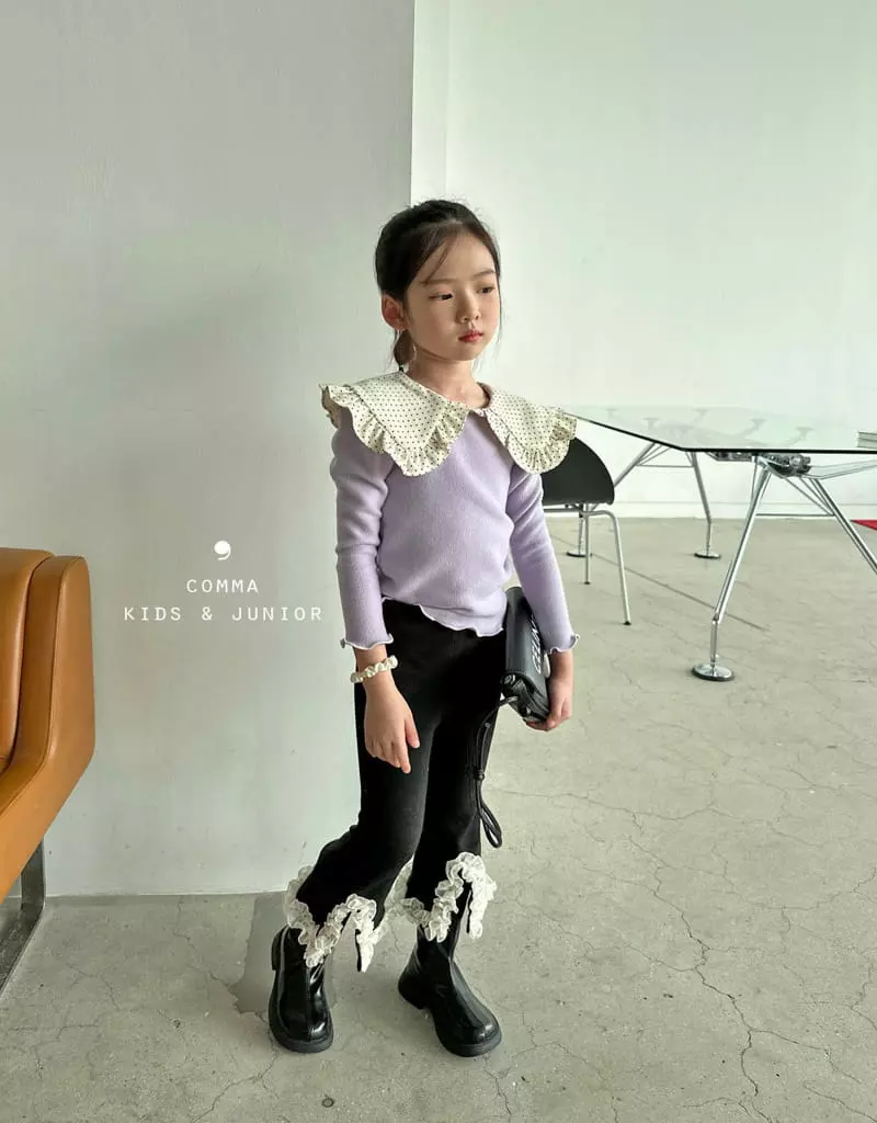 Comma - Korean Children Fashion - #kidzfashiontrend - Collar Puff Tee - 11