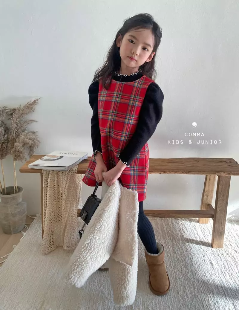Comma - Korean Children Fashion - #littlefashionista - Check A One-piece - 9