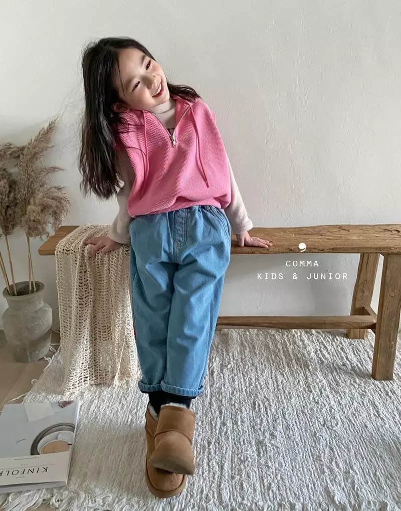 Comma - Korean Children Fashion - #littlefashionista - Hoody Vest Pink - 3
