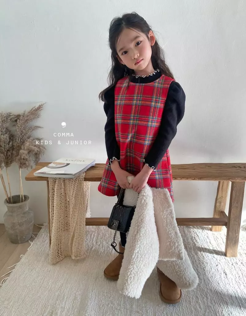 Comma - Korean Children Fashion - #magicofchildhood - Check A One-piece - 10