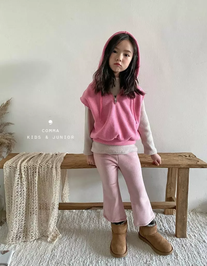 Comma - Korean Children Fashion - #littlefashionista - Hoody Vest Pink - 4