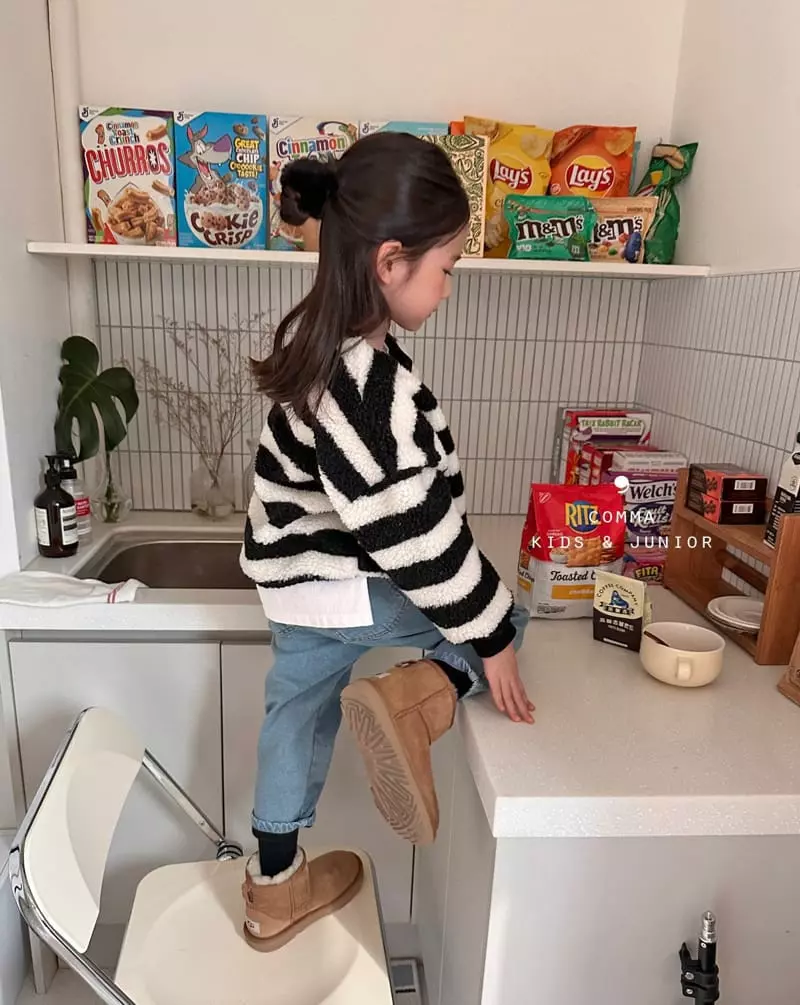 Comma - Korean Children Fashion - #magicofchildhood - Big Stripes Sweatshirt - 3