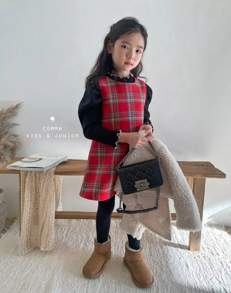 Comma - Korean Children Fashion - #minifashionista - Check A One-piece - 11