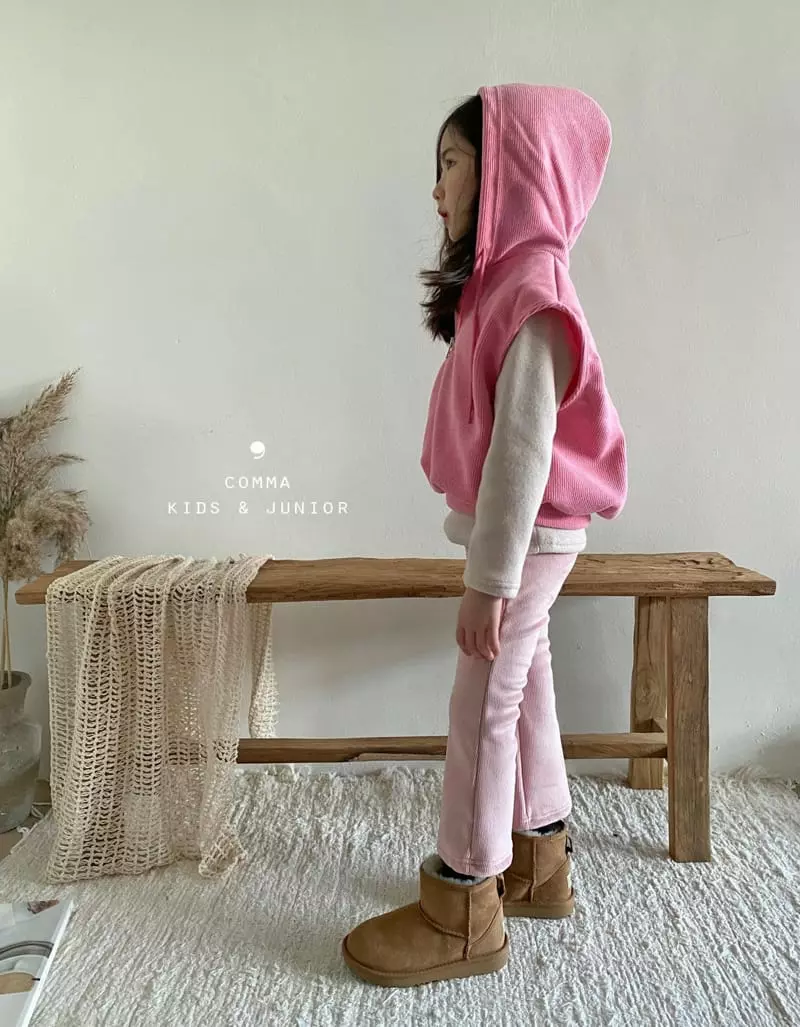 Comma - Korean Children Fashion - #minifashionista - Hoody Vest Pink - 5