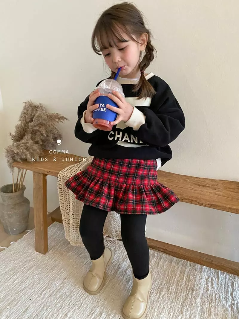 Comma - Korean Children Fashion - #stylishchildhood - Check Skrit Leggings - 2