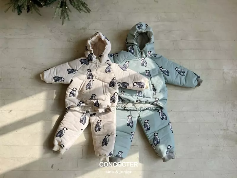 Concocter - Korean Baby Fashion - #onlinebabyshop - Penguin Skii Padding Bodysuit - 3