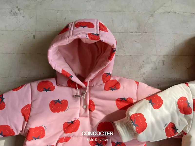 Concocter - Korean Children Fashion - #kidsstore - Taummy Tomato Skii Padding Top Bottom Set 4~5 Size - 2