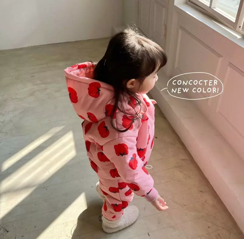 Concocter - Korean Children Fashion - #kidsstore - Taummy Tomato Skii Padding Top Bottom Set 1~3 Size - 4