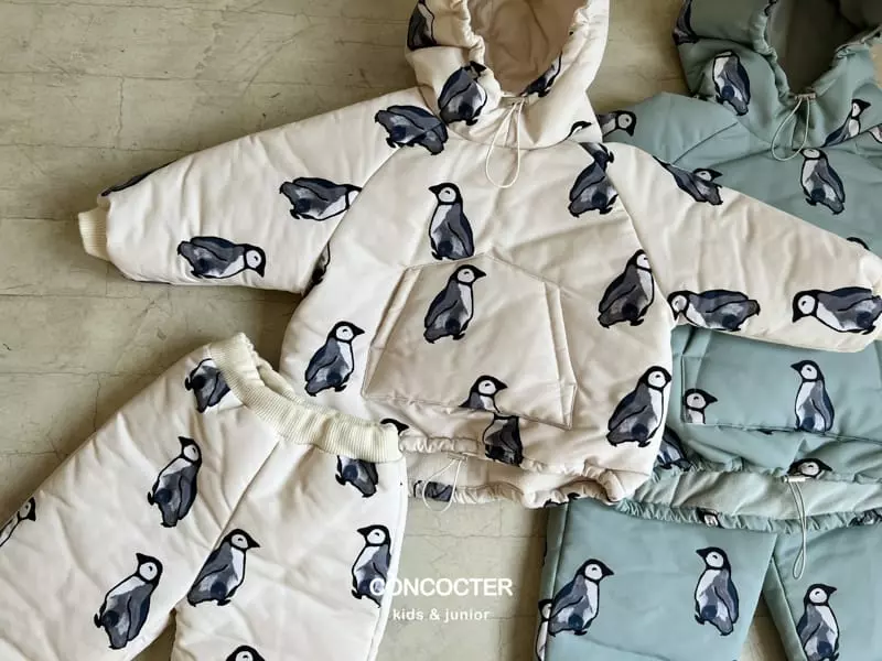 Concocter - Korean Children Fashion - #kidzfashiontrend - Penguin Skii Padding Top Bottom Set 4~5 size - 9