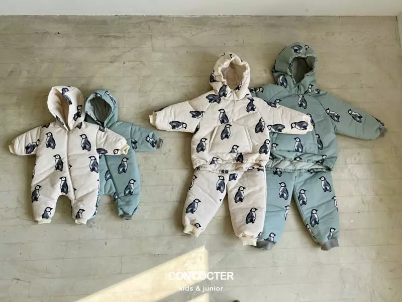 Concocter - Korean Children Fashion - #magicofchildhood - Penguin Skii Padding Top Bottom Set 1~3 size - 11