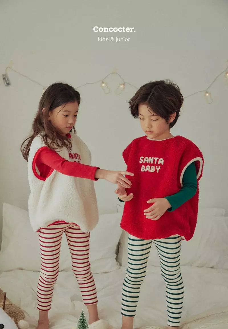 Concocter - Korean Children Fashion - #prettylittlegirls - Merry Stripes Leggings - 5