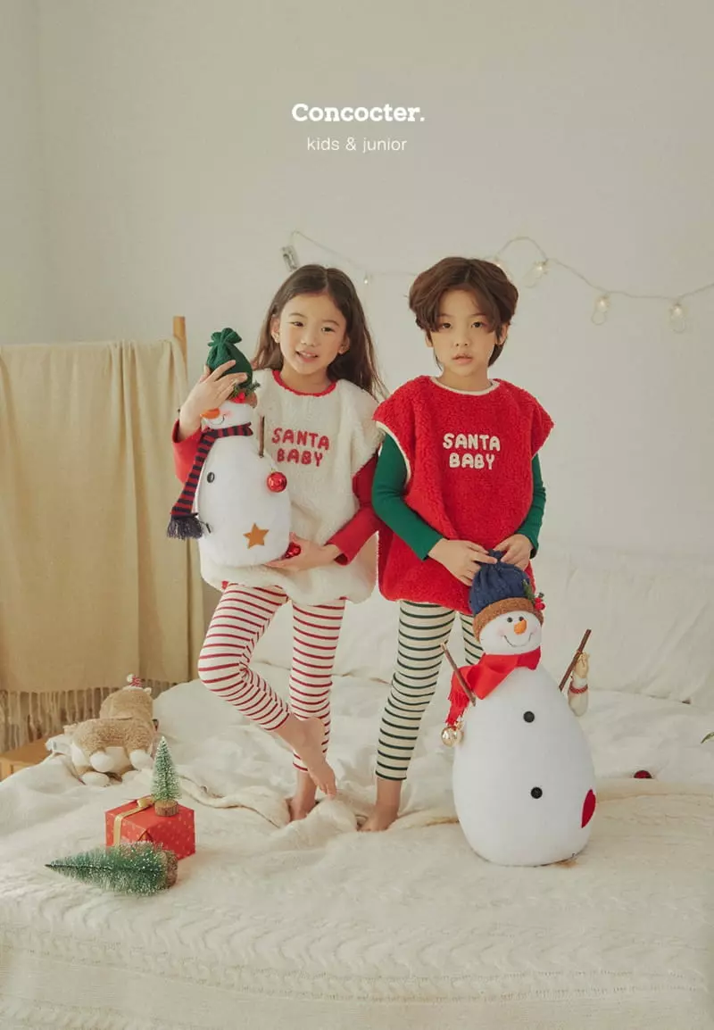 Concocter - Korean Children Fashion - #todddlerfashion - Merry Stripes Leggings - 6
