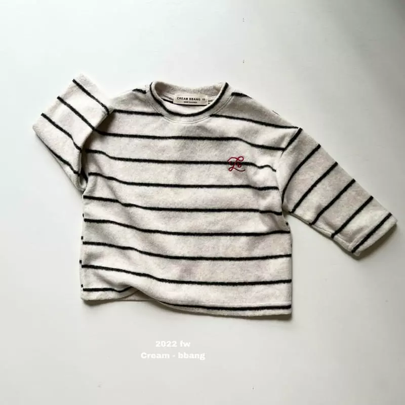 Cream Bbang - Korean Children Fashion - #Kfashion4kids - Fleece Stripes Tee - 7