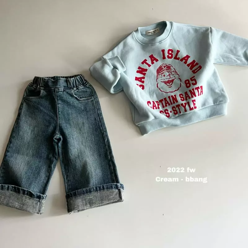 Cream Bbang - Korean Children Fashion - #Kfashion4kids - Fleece Denim Wide Pants - 6
