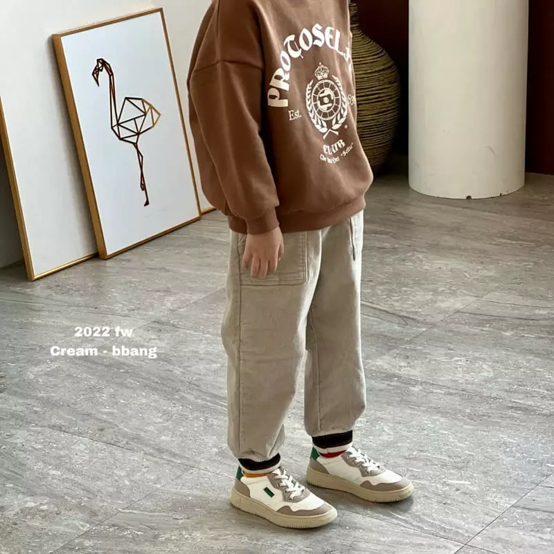 Cream Bbang - Korean Children Fashion - #designkidswear - Fleece Club Sweatshirt