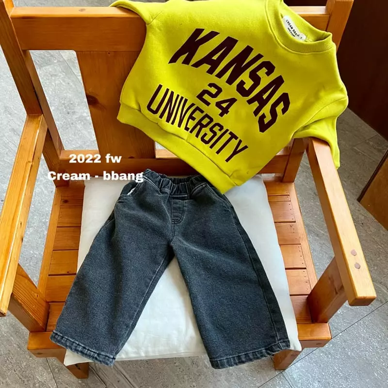 Cream Bbang - Korean Children Fashion - #discoveringself - Fleece Denim Pants