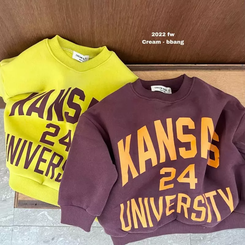 Cream Bbang - Korean Children Fashion - #fashionkids - Fleece Kanjas Sweatshirt