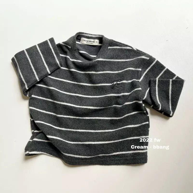 Cream Bbang - Korean Children Fashion - #fashionkids - Fleece Stripes Tee - 3