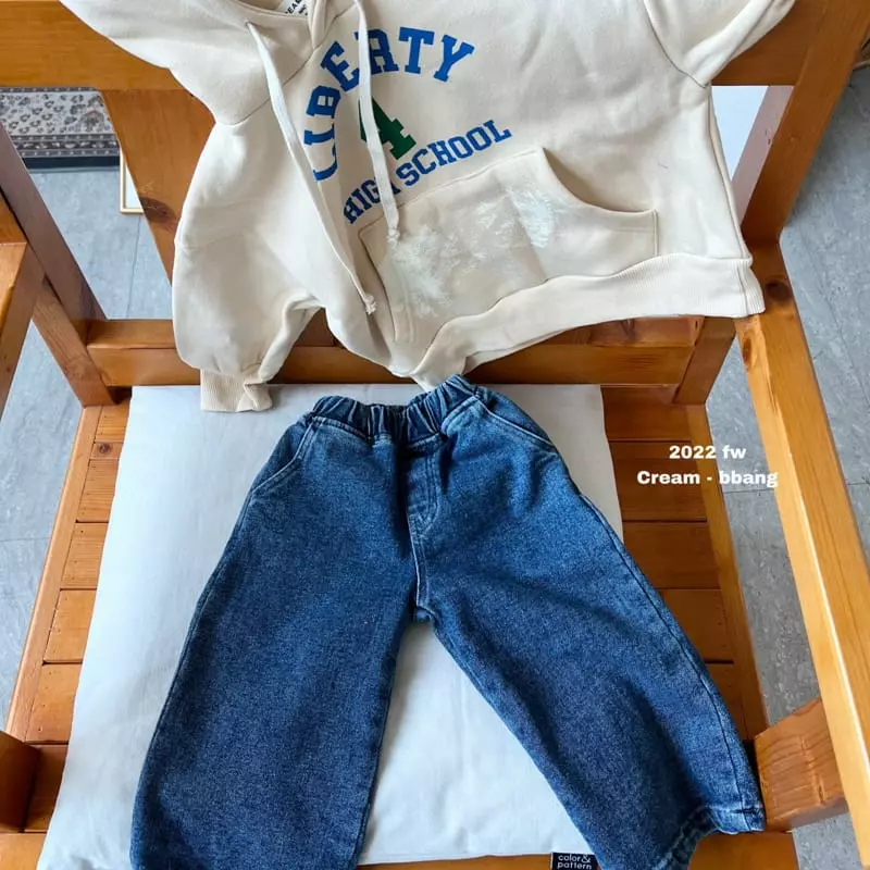 Cream Bbang - Korean Children Fashion - #kidsshorts - Fleece Denim Pants - 3