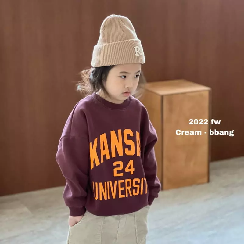Cream Bbang - Korean Children Fashion - #kidsstore - Fleece Kanjas Sweatshirt - 3