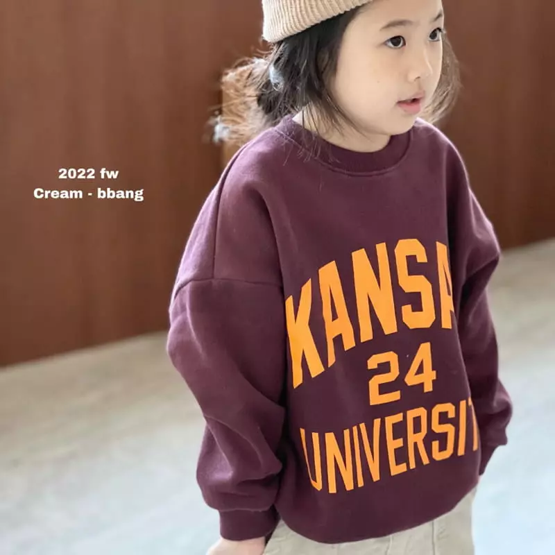 Cream Bbang - Korean Children Fashion - #kidsstore - Fleece Kanjas Sweatshirt - 4