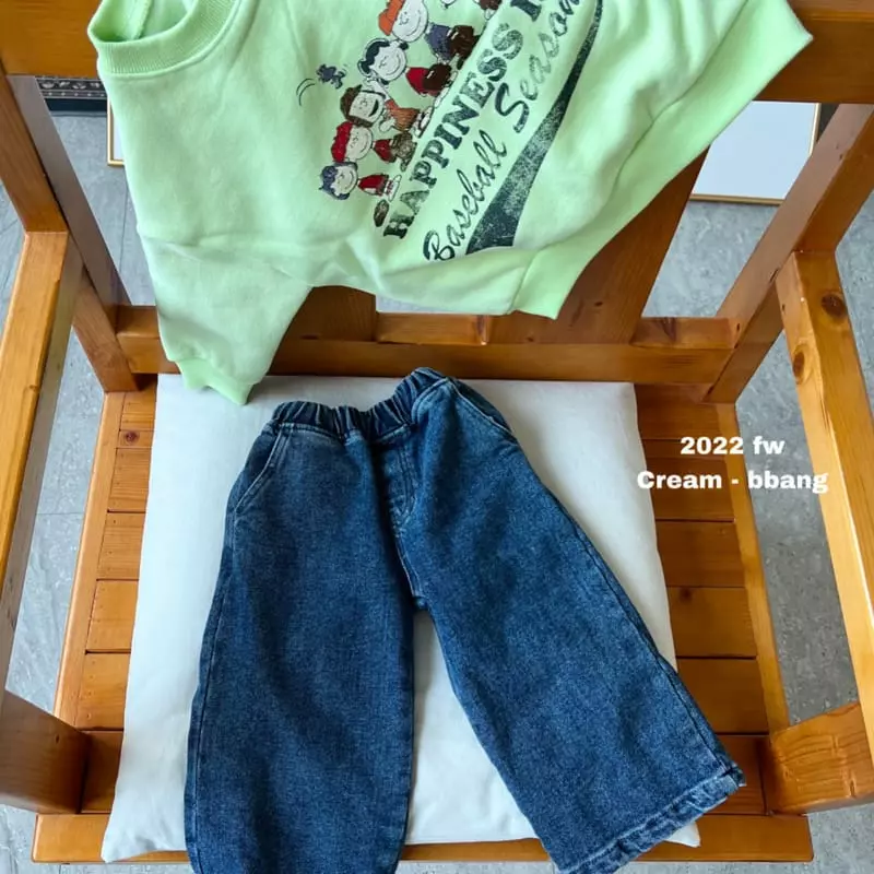 Cream Bbang - Korean Children Fashion - #littlefashionista - Fleece Happiness Sweatshirt