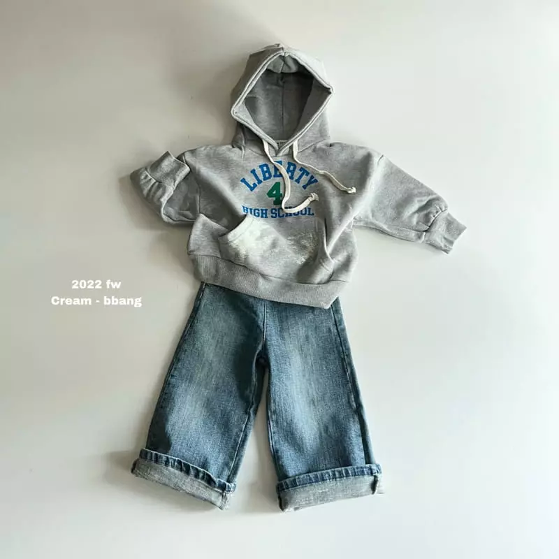 Cream Bbang - Korean Children Fashion - #littlefashionista - Fleece Denim Wide Pants - 7