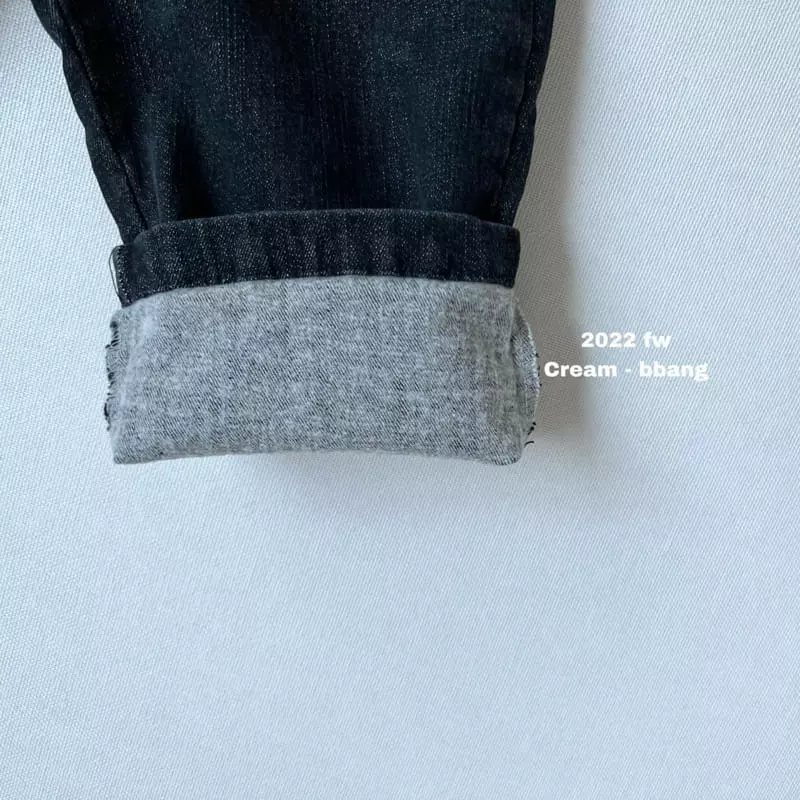 Cream Bbang - Korean Children Fashion - #magicofchildhood - Fleece Pintuck Jeans - 3