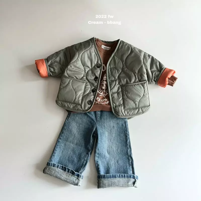 Cream Bbang - Korean Children Fashion - #magicofchildhood - Fleece Denim Wide Pants - 8