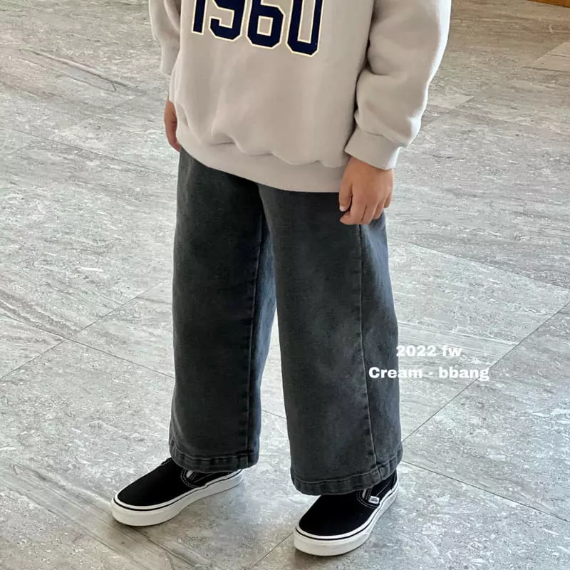 Cream Bbang - Korean Children Fashion - #minifashionista - Fleece Denim Pants - 9