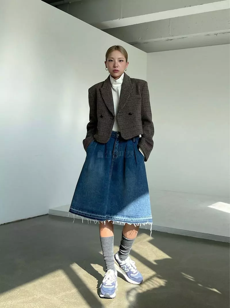 Creamvilla - Korean Women Fashion - #momslook - Indigo Jacket - 2