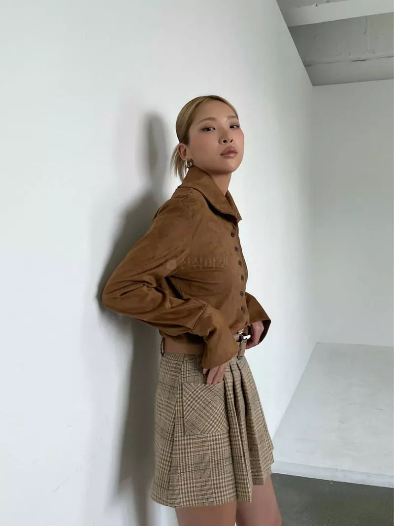 Creamvilla - Korean Women Fashion - #momslook - Western Suede Shirt - 4