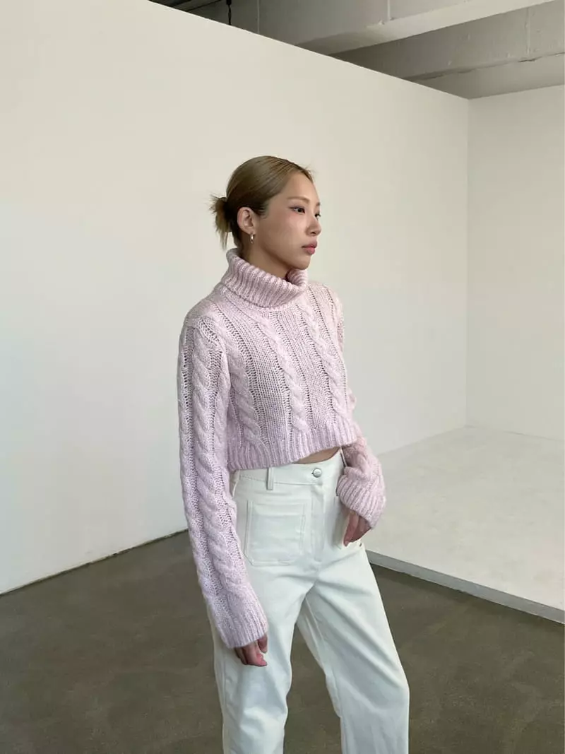 Creamvilla - Korean Women Fashion - #momslook - Lgossy Cable Knit Tee - 3
